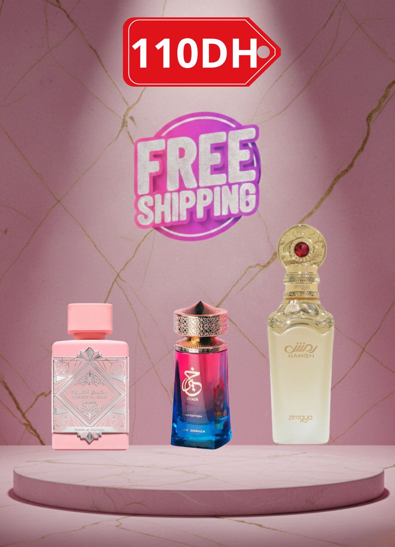 Bade'e Al Oud Noble Blush + khair confection +ramsh diva