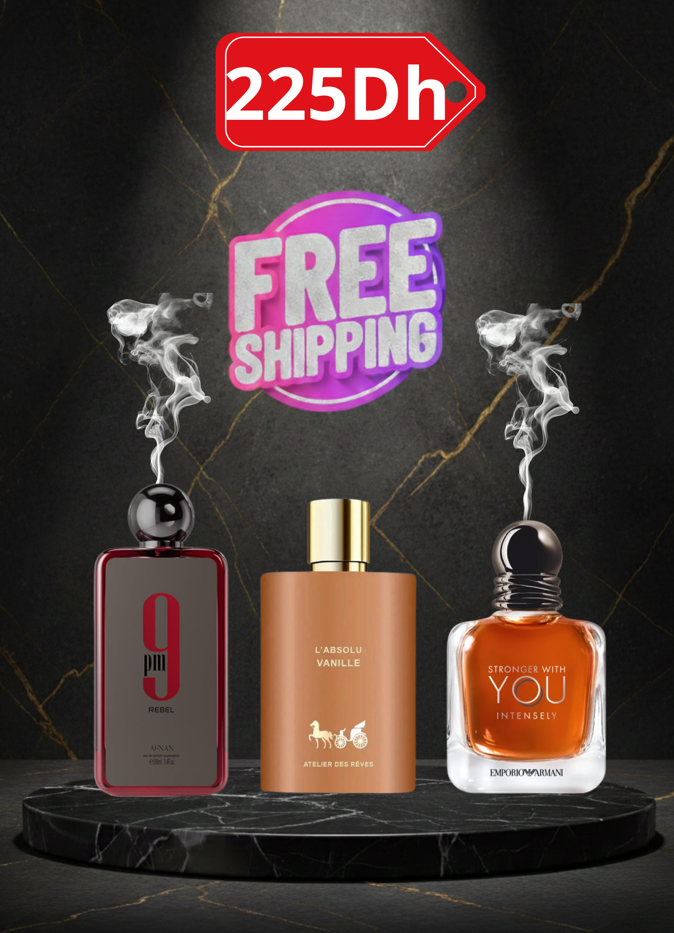 Intensly +9pm Rebel + l'absolu vanille